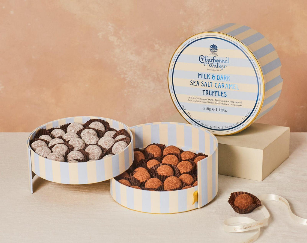 ترافل ملح البحر بالكراميل بشوكولاتة الحليب والداكنة-‏Milk and Dark Sea Salt Caramel Chocolate Truffles