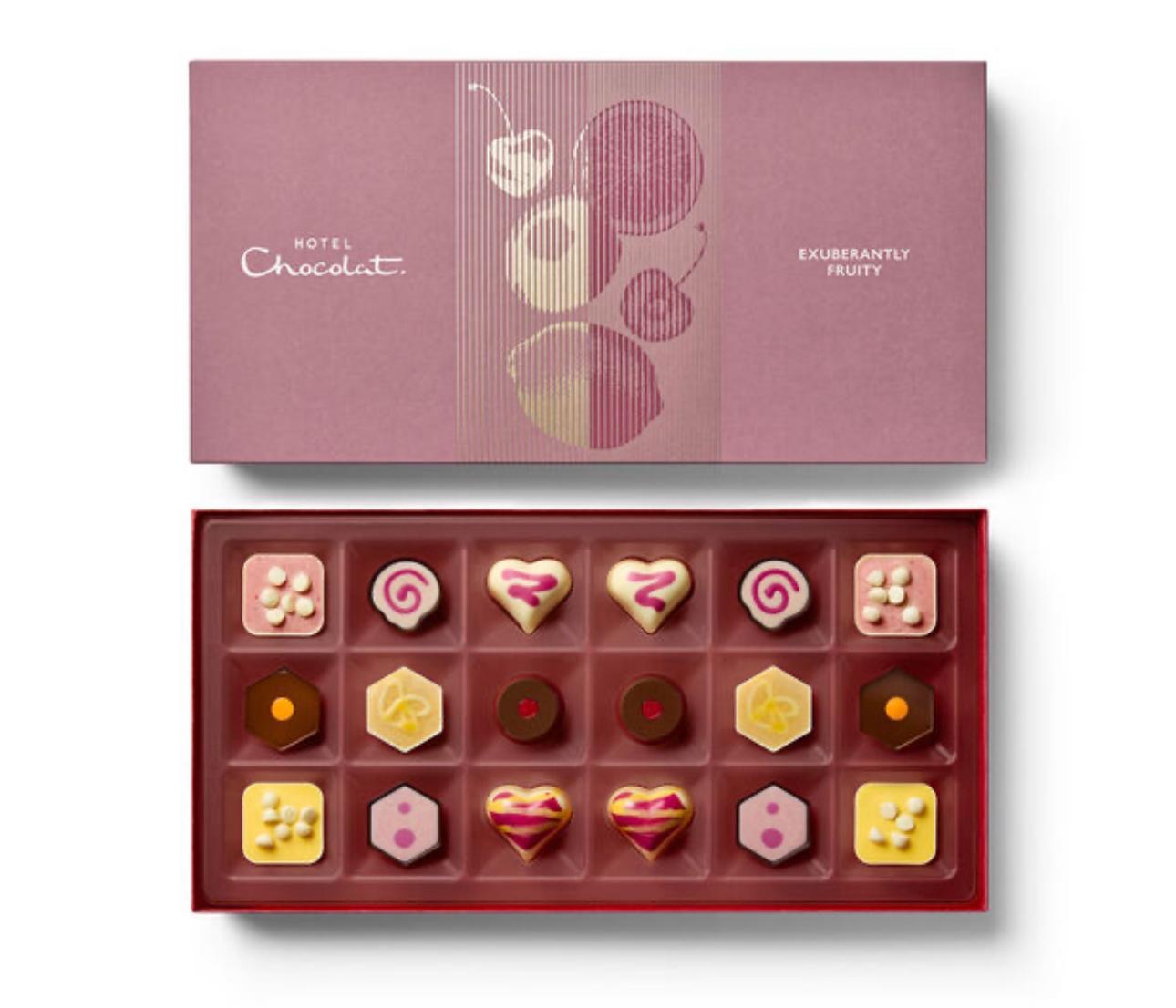 صندوق شوكولاتة الفواكه الفاخر (18 قطعة)؛ Exuberantly Fruity Chocolate Box 18-Piece
